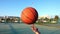 Basketball Spinning on Finger in Open Area