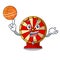 With basketball spinning wheel game the mascot shape