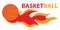 Basketball sport comet fire tail flying logo