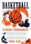 Basketball sport game announcement, vector