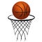 Basketball sport with grunge net logo