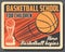 Basketball sport school, vector retro poster