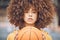 Basketball, sports and motivation with a young, fashion and healthy black woman holding a ball with game, vision and