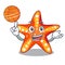 With basketball starfish beside the in character beach