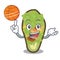 With basketball stuffed avocado isolated with the cartoon