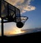 Basketball Sunset Silhouette
