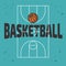 Basketball Themed Design With Basketball Court And A Ball Vector Graphic