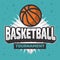 Basketball Themed Logo Emblem Design With Basketball Ball Vector Graphic