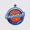 Basketball Tournament Logo White Ball Sport American Game Vector