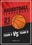 Basketball tournament, modern sports posters design. Vector illustration