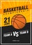Basketball tournament, modern sports posters design. Vector illustration