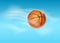Basketball vector ball flying background illustration. Basket ball poster