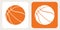 Basketball Vector Icons. Orange and White Basket Ball. Half-Turn View