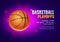 Basketball vector poster game tournament. Realistic basketball flyer design background