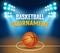 Basketball vector tournament background. Basketball court arena game poster. Banner realistic design basket template