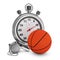 Basketball whistle and stopwatch