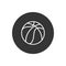 Basketball white icon on gray. Vector illustration in modern flat style