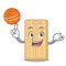 With basketball wooden cutting board character cartoon