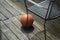 Basketball on wooden deck