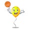 With basketball yellow balloon cartoon in shape illustration