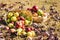 Baskets of Apples Surrounded by Fallen Autumn Leaves