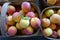 Baskets of Freshly Picked Peaches