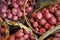 Baskets full of small red new potatoes