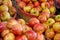 Baskets of Michigan apples for sale