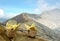 Baskets of sulphur in Kawah Ijen