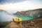 Baskets with sulphur at Kawah Ijen krater, Indonesia