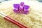 Basmati rice with orchid bloom