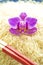 Basmati rice with orchid bloom