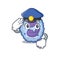 Basophil cell Cartoon mascot performed as a Police officer