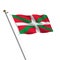 Basque Lands Flagpole 3d illustration with clipping path