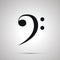 Bass clef silhouette, simple black icon
