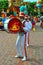 Bass drum player at disneyland