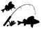 Bass fishing. Vector image.