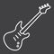 Bass guitar line icon, music and instrument