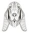 Basset hound head zentangle stylized