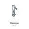 Bassoon outline vector icon. Thin line black bassoon icon, flat vector simple element illustration from editable music concept
