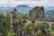 Bastei Bridge from cliff Ferdinand Stein Saxon Switzerland