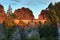 Bastei bridge in Saxon Switzerland in Germany