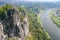 Bastei with Elbe river in Saxony