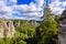 Bastei - View of beautiful rock formation in Saxon Switzerland National Park from the Bastei bridge - Elbe Sandstone Mountains