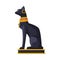 Bastet Ancient Egyptian Goddess, Black Egyptian Cat, Symbol of Egypt Flat Style Vector Illustration on White Background