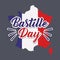 Bastille day celebration card with map
