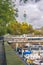 Bastille monument and boats on the Seine