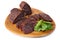 Basturma, dried fillet of beef meat, cut into thin slices.