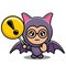 Bat animal mascot costume warning sign