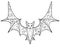 Bat - coloring antistress - vector linear picture for coloring. Bat - with anti-stress patterns. Outline. Element for coloring boo
